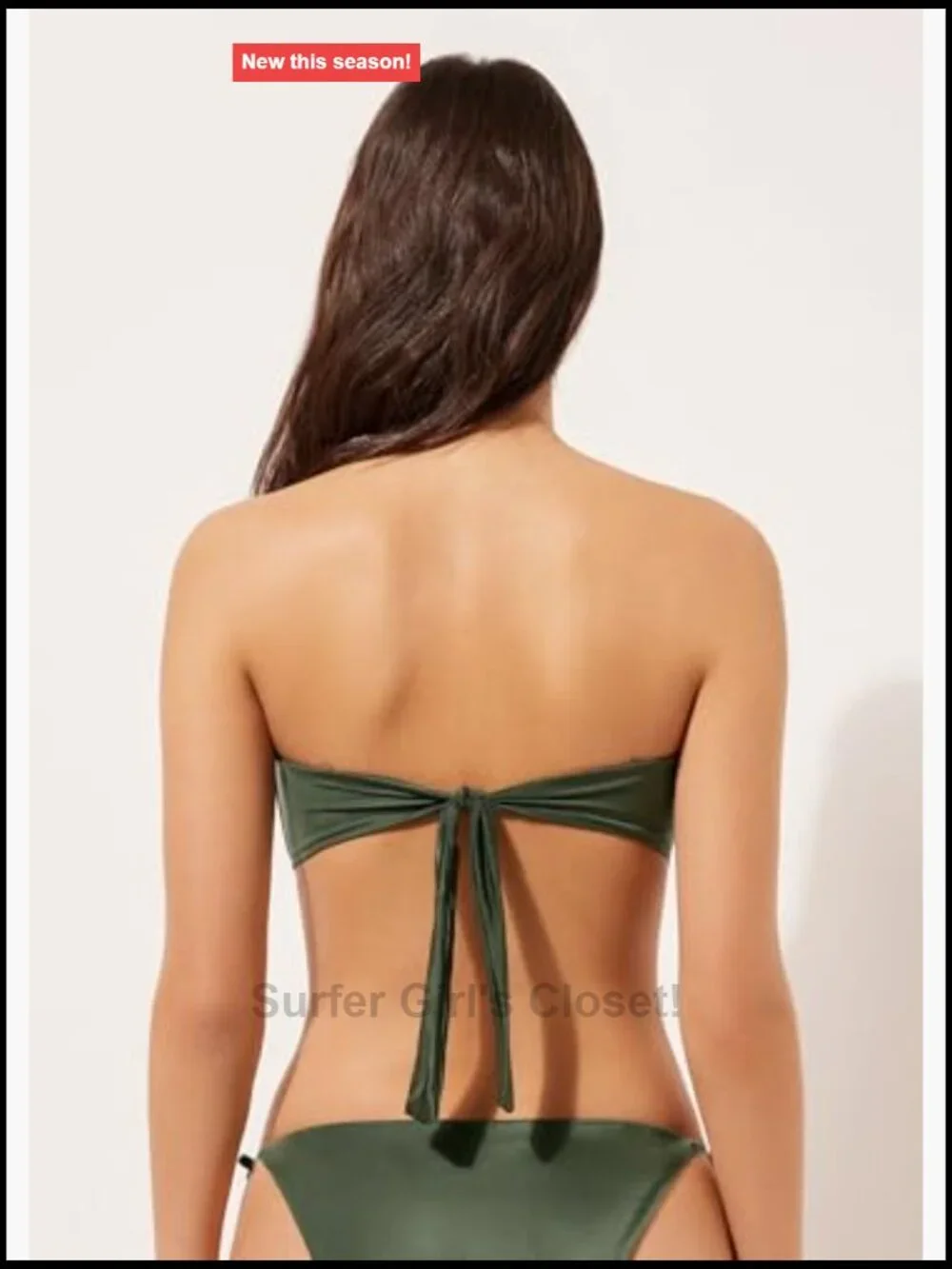 Graduated Padded Bandeau Swimsuit Top Shiny Satin